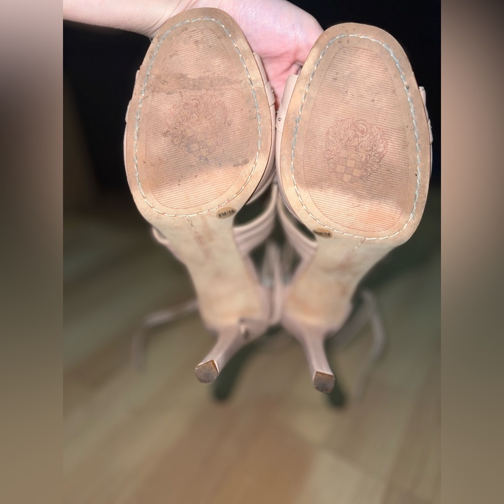 Vince Camuto Nude Leather Heels - Picture 7 of 7